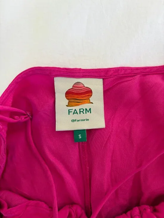 FARM RIO Hot Pink Satin Cut-Out Drawstring Tassel Beaded Slip-Dress - Picture 3 of 3